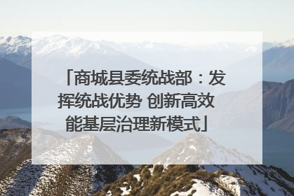 商城县委统战部：发挥统战优势 创新高效能基层治理新模式
