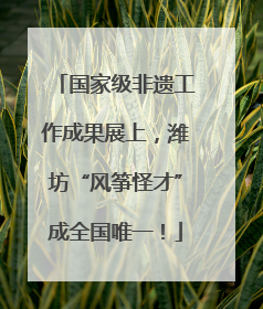国家级非遗工作成果展上，潍坊“风筝怪才”成全国唯一！