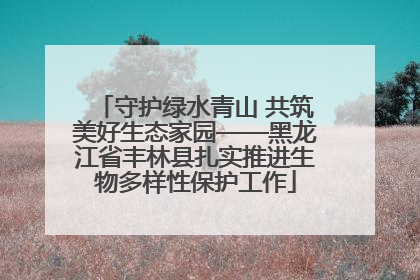 守护绿水青山 共筑美好生态家园——黑龙江省丰林县扎实推进生物多样性保护工作