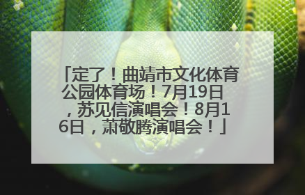定了！曲靖市文化体育公园体育场！7月19日，苏见信演唱会！8月16日，萧敬腾演唱会！