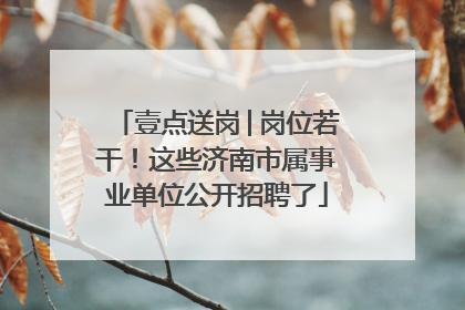 壹点送岗│岗位若干！这些济南市属事业单位公开招聘了