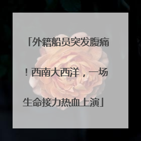 外籍船员突发腹痛！西南大西洋，一场生命接力热血上演