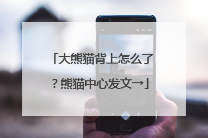 大熊猫背上怎么了？熊猫中心发文→