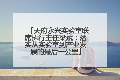 天府永兴实验室联席执行主任梁斌：落实从实验室到产业发展的最后一公里