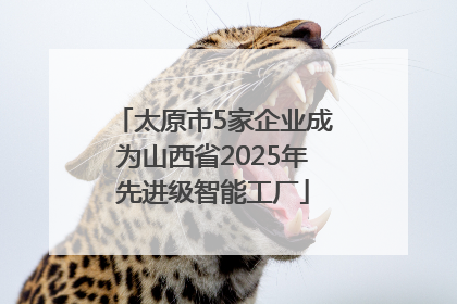 太原市5家企业成为山西省2025年先进级智能工厂