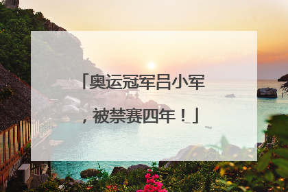 奥运冠军吕小军，被禁赛四年！