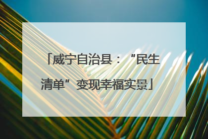 威宁自治县：“民生清单”变现幸福实景