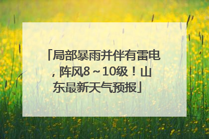 局部暴雨并伴有雷电，阵风8～10级！山东最新天气预报