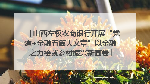 山西左权农商银行开展“党建+金融五篇大文章”以金融之力绘就乡村振兴新画卷