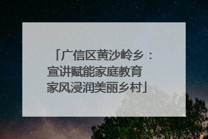 广信区黄沙岭乡：宣讲赋能家庭教育 家风浸润美丽乡村