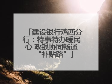 建设银行鸡西分行：特事特办暖民心 政银协同畅通“补贴路”