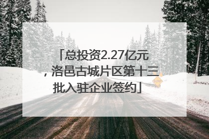 总投资2.27亿元，洛邑古城片区第十三批入驻企业签约