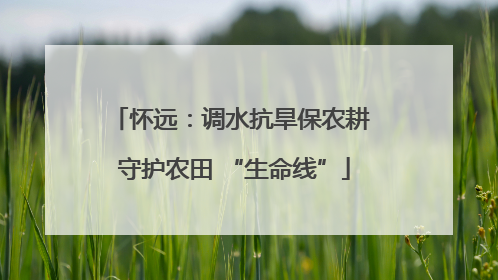 怀远：调水抗旱保农耕 守护农田 “生命线”