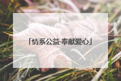 情系公益·奉献爱心