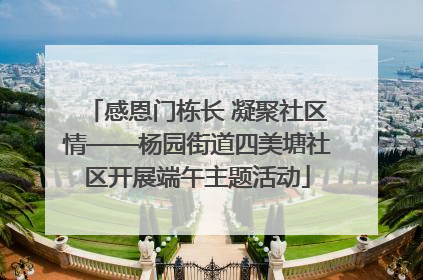 感恩门栋长 凝聚社区情——杨园街道四美塘社区开展端午主题活动