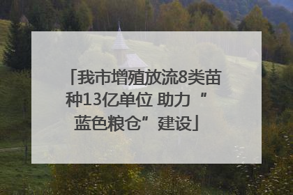 我市增殖放流8类苗种13亿单位 助力“蓝色粮仓”建设