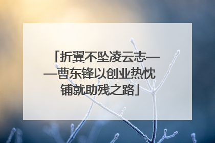 折翼不坠凌云志——曹东锋以创业热忱铺就助残之路