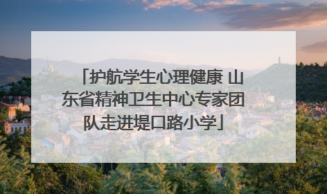 护航学生心理健康 山东省精神卫生中心专家团队走进堤口路小学