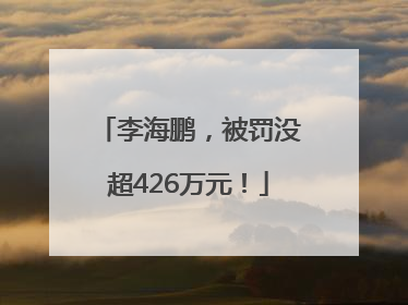 李海鹏，被罚没超426万元！