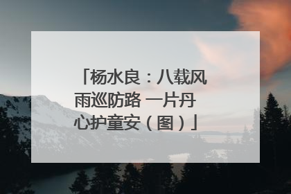 杨水良：八载风雨巡防路 一片丹心护童安（图）