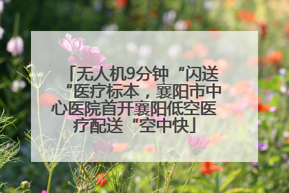 无人机9分钟“闪送“医疗标本，襄阳市中心医院首开襄阳低空医疗配送“空中快