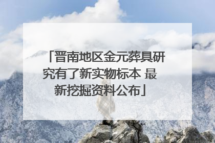晋南地区金元葬具研究有了新实物标本 最新挖掘资料公布