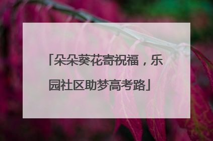 朵朵葵花寄祝福，乐园社区助梦高考路