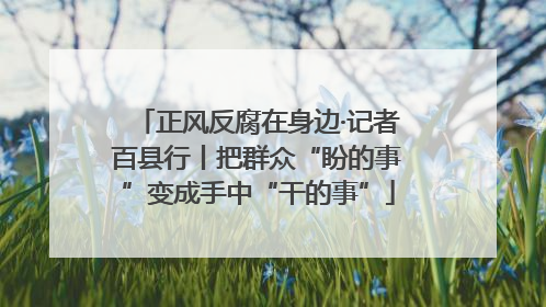 正风反腐在身边·记者百县行丨把群众“盼的事”变成手中“干的事”