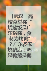 武汉一高校食堂称“烧鹅饭是广东俗称，食材为烤鸭”？广东多家烧鹅店：鸭是鸭鹅是鹅