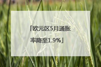 欧元区5月通胀率降至1.9%