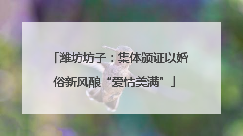 潍坊坊子：集体颁证以婚俗新风酿“爱情美满”