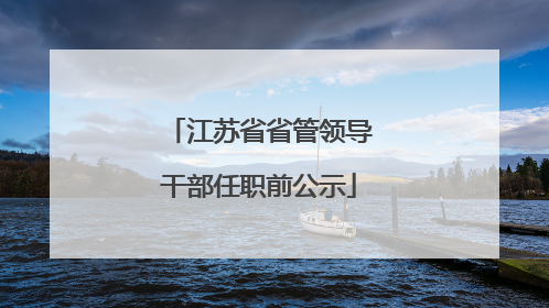 江苏省省管领导干部任职前公示