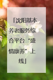 沈阳基本养老服务综合平台“盛情康养”上线