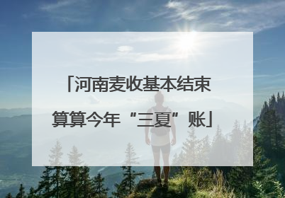 河南麦收基本结束 算算今年“三夏”账