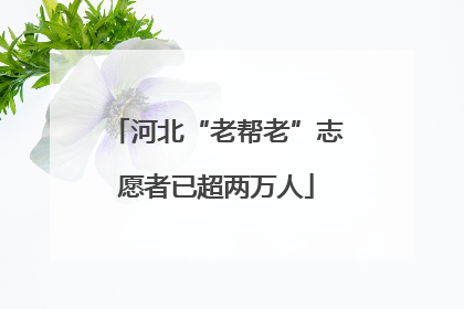 河北“老帮老”志愿者已超两万人