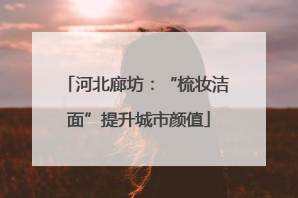 河北廊坊：“梳妆洁面”提升城市颜值