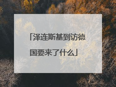 泽连斯基到访德国要来了什么