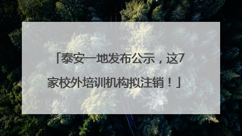 泰安一地发布公示，这7家校外培训机构拟注销！
