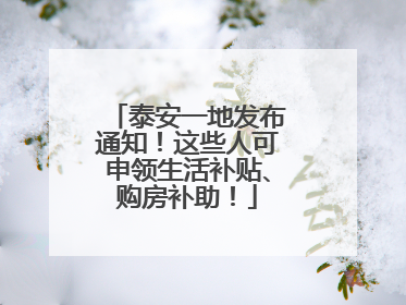 泰安一地发布通知！这些人可申领生活补贴、购房补助！