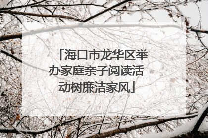 海口市龙华区举办家庭亲子阅读活动树廉洁家风