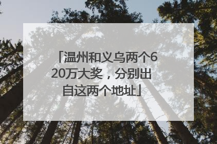 温州和义乌两个620万大奖，分别出自这两个地址