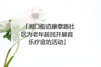 湘口街道康泰路社区为老年居民开展音乐疗愈坊活动