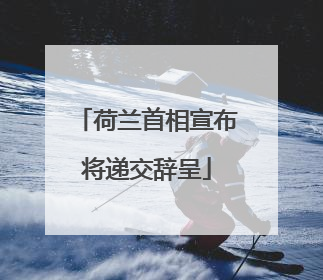 荷兰首相宣布将递交辞呈