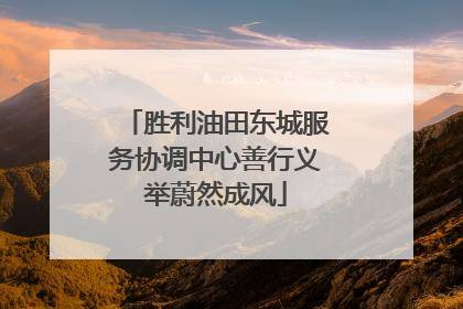胜利油田东城服务协调中心善行义举蔚然成风