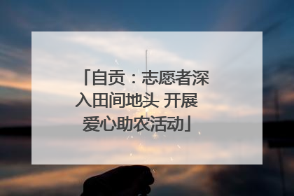 自贡：志愿者深入田间地头 开展爱心助农活动