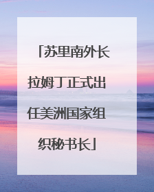 苏里南外长拉姆丁正式出任美洲国家组织秘书长