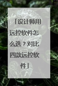 设计师用远控软件怎么选？对比四款远控软件