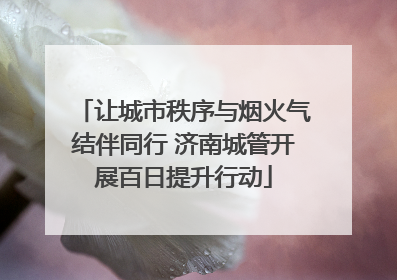 让城市秩序与烟火气结伴同行 济南城管开展百日提升行动