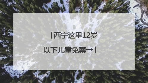 西宁这里12岁以下儿童免票→