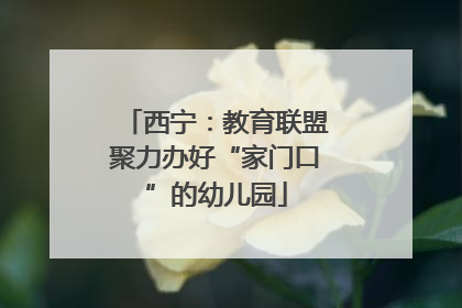 西宁：教育联盟聚力办好“家门口”的幼儿园